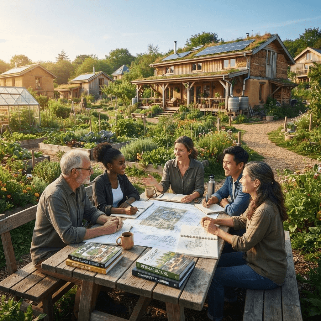 Conceptual rendering of education and community-building in a Sanctum Village